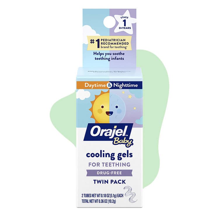 Orajel Baby Daytime + Nighttime Cooling Gels for Teething, Twin Pack - Each - Image 1