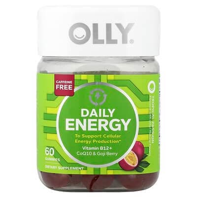 OLLY Daily Energy Gummy, Caffeine Free, Vitamin B12 - Bottle of 60 - Image 1
