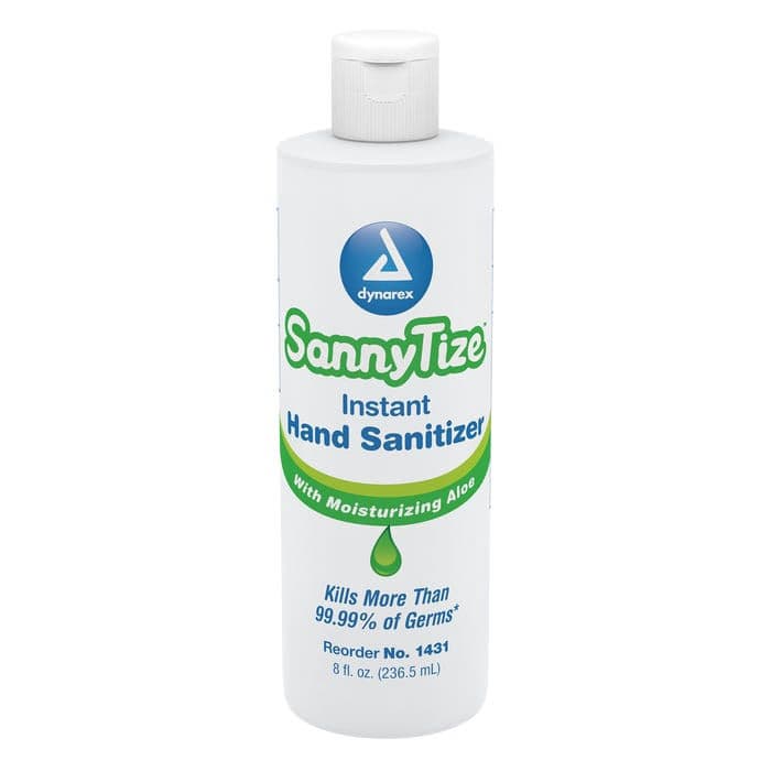 Dynarex SannyTise Instant Hand Sanitizer with Aloe Vera, 8 oz - Case of 48 - Image 1