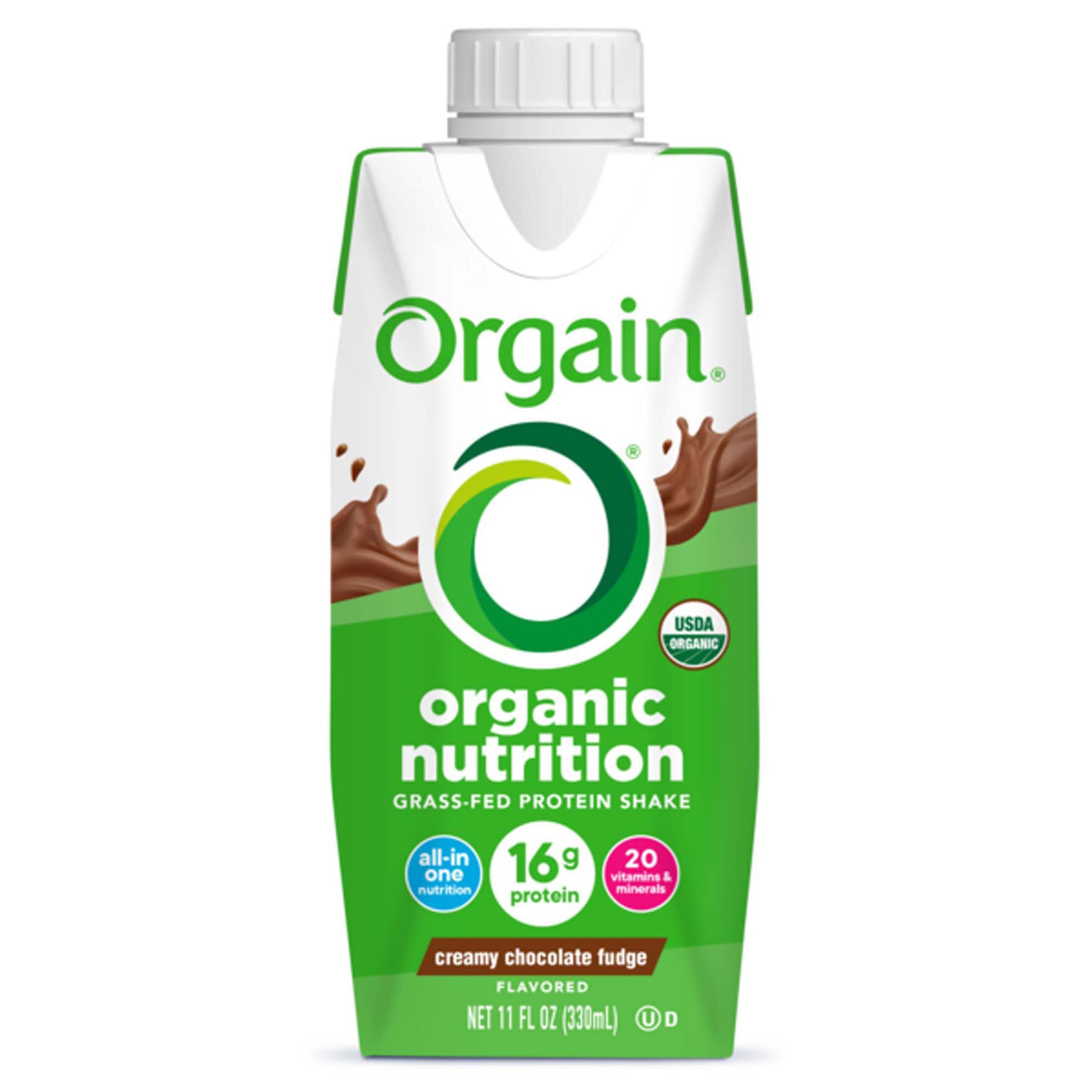 Orgain Organic Nutritional Shake, Creamy Chocolate Fudge, 11 oz - Case of 12 - Image 1