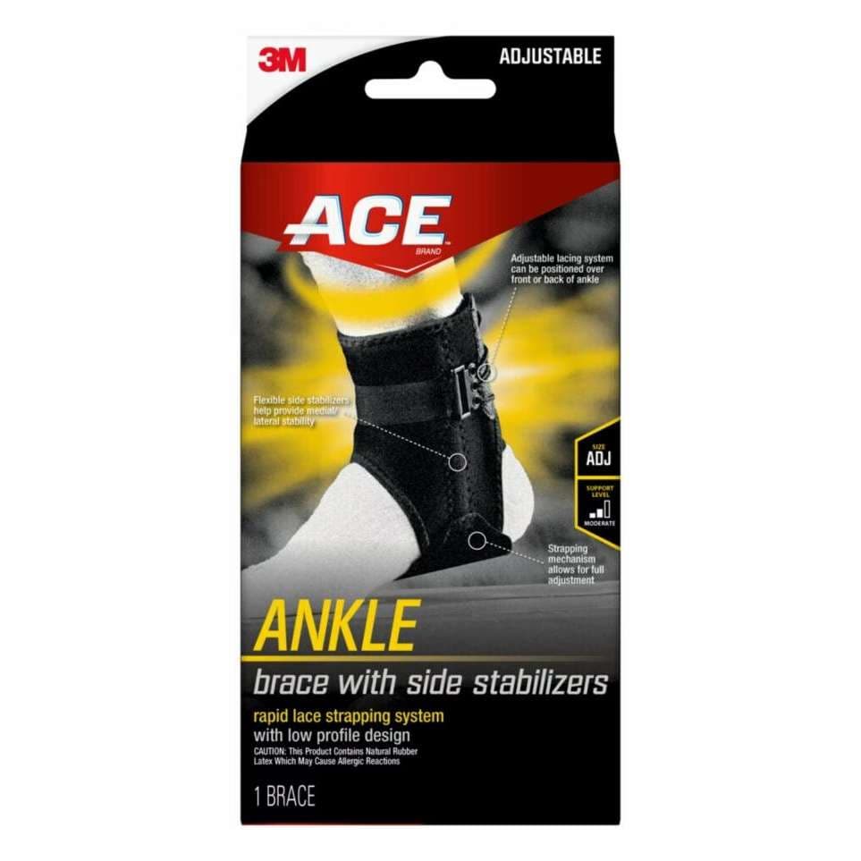 3M Ace Lace-Up Foot Ankle Brace With Side Stabilizers
