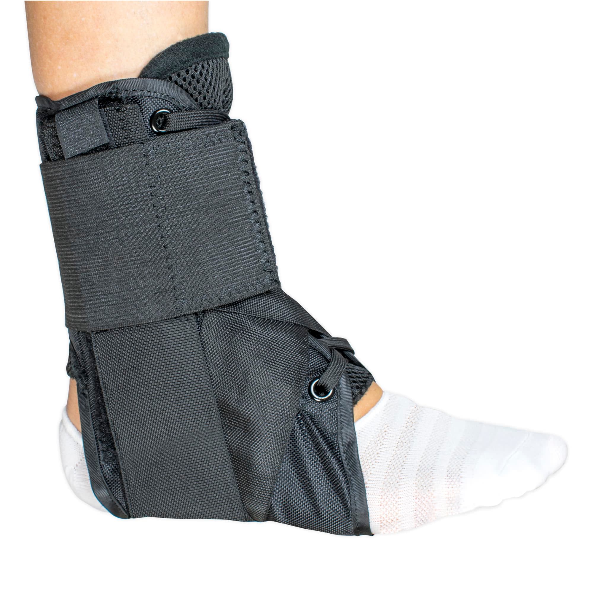 McKesson Ankle Brace Lace-Up Figure-8 Strap Hook and Loop Closure Black - Image 3