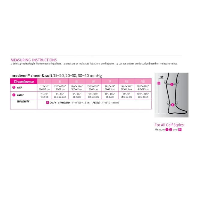 Mediven Sheer & Soft Standard Calf High Compression Stockings - Image 2