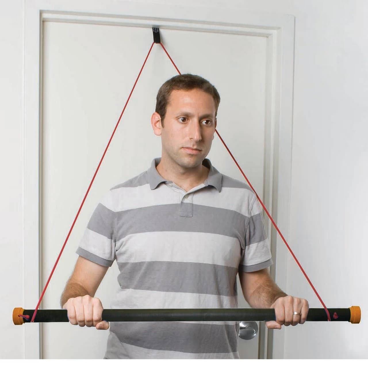 CanDo Over Door Exercise Bar And Tubing, Red, Light - Image 1