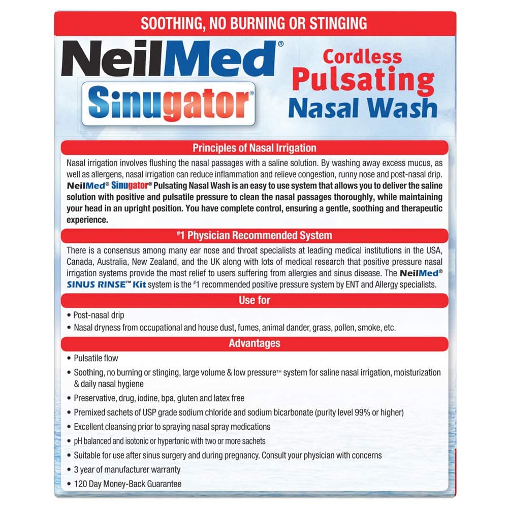 NeilMed Sinugator Pulsating Nasal Wash Kit, 30 counts - Each - Image 3