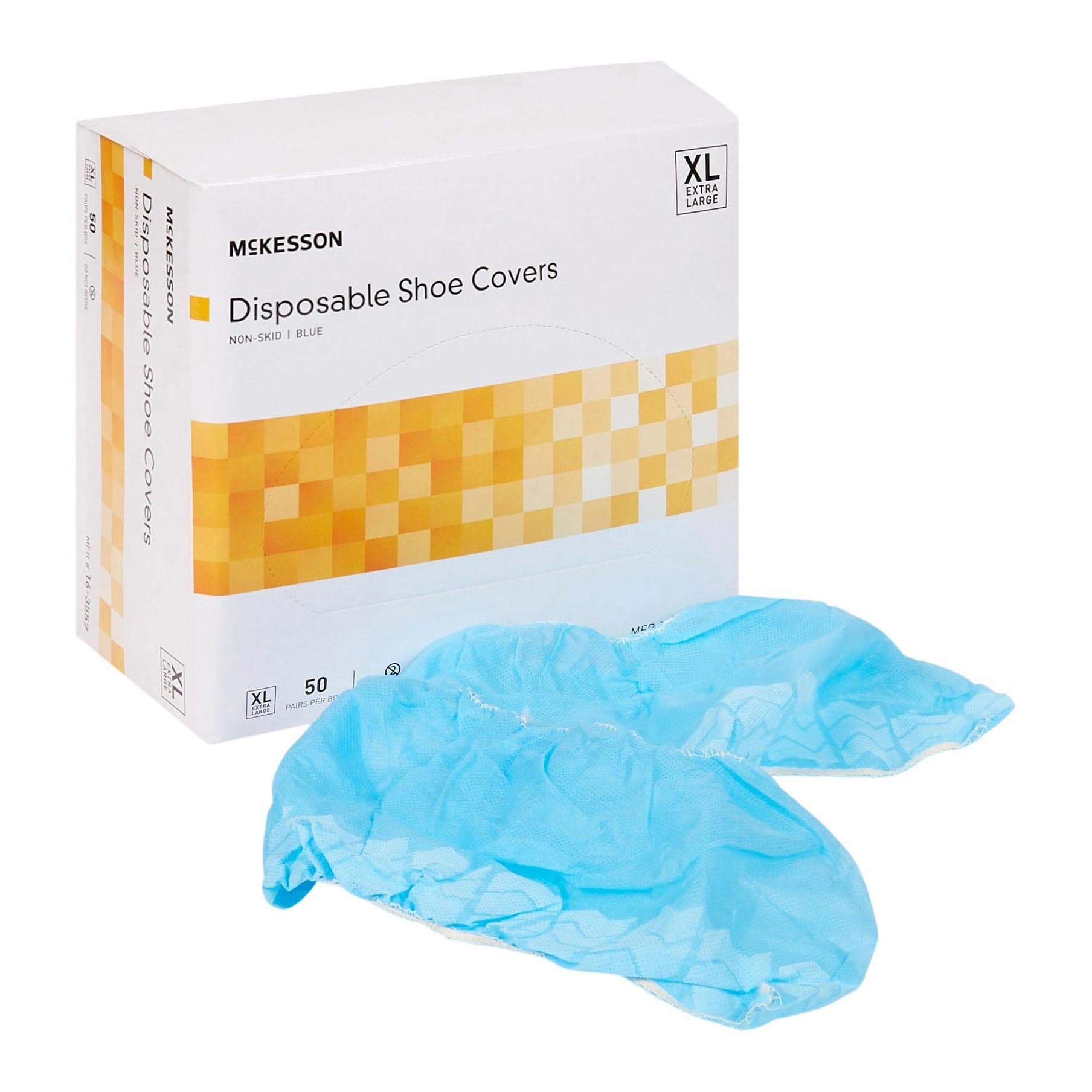 McKesson Elastic Shoe Cover With Non-Skid Sole, Blue, Extra Large - Case of 100 - Image 1
