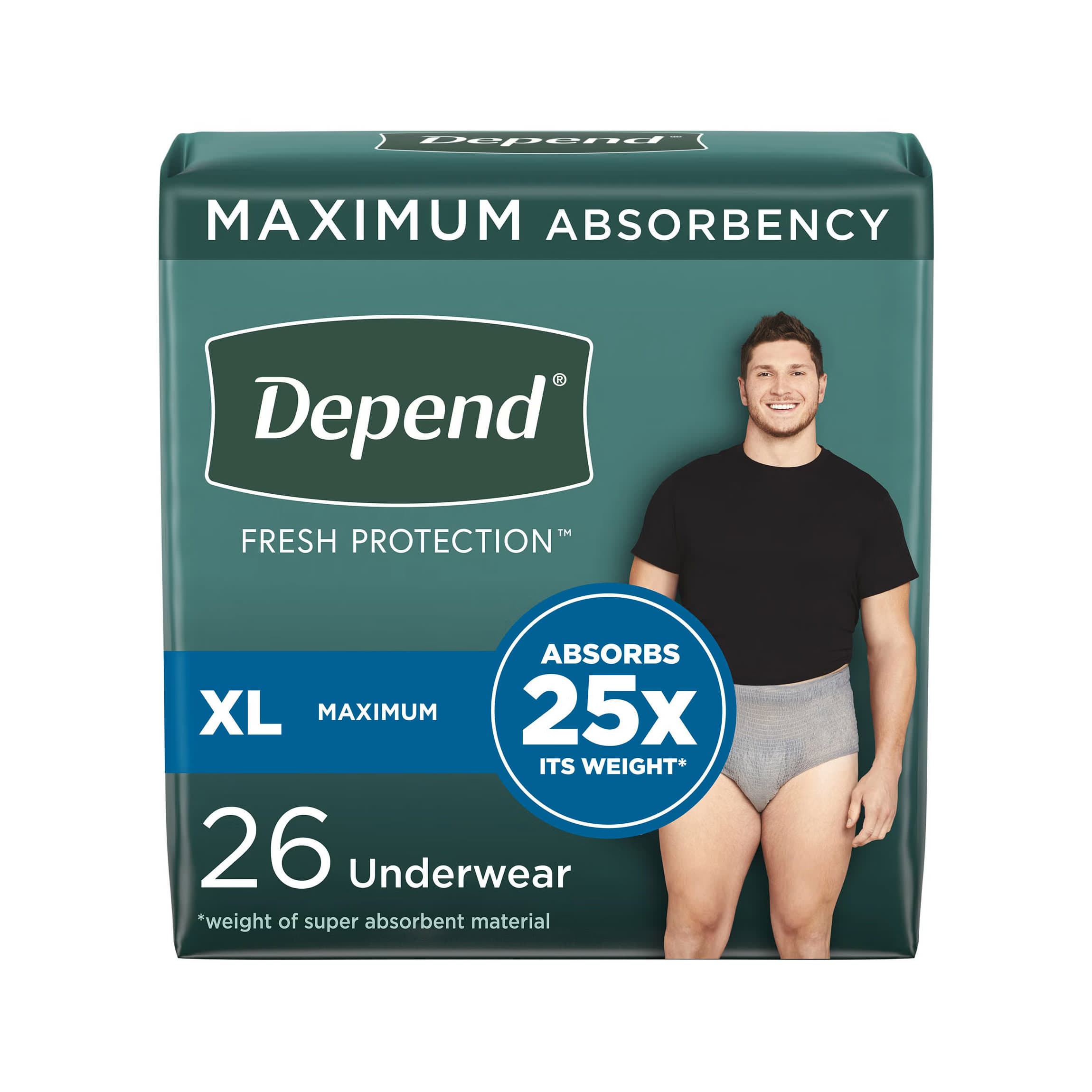 Depend Fresh Protection Underwear for Men, Extra Large - Case of 52 - Image 1