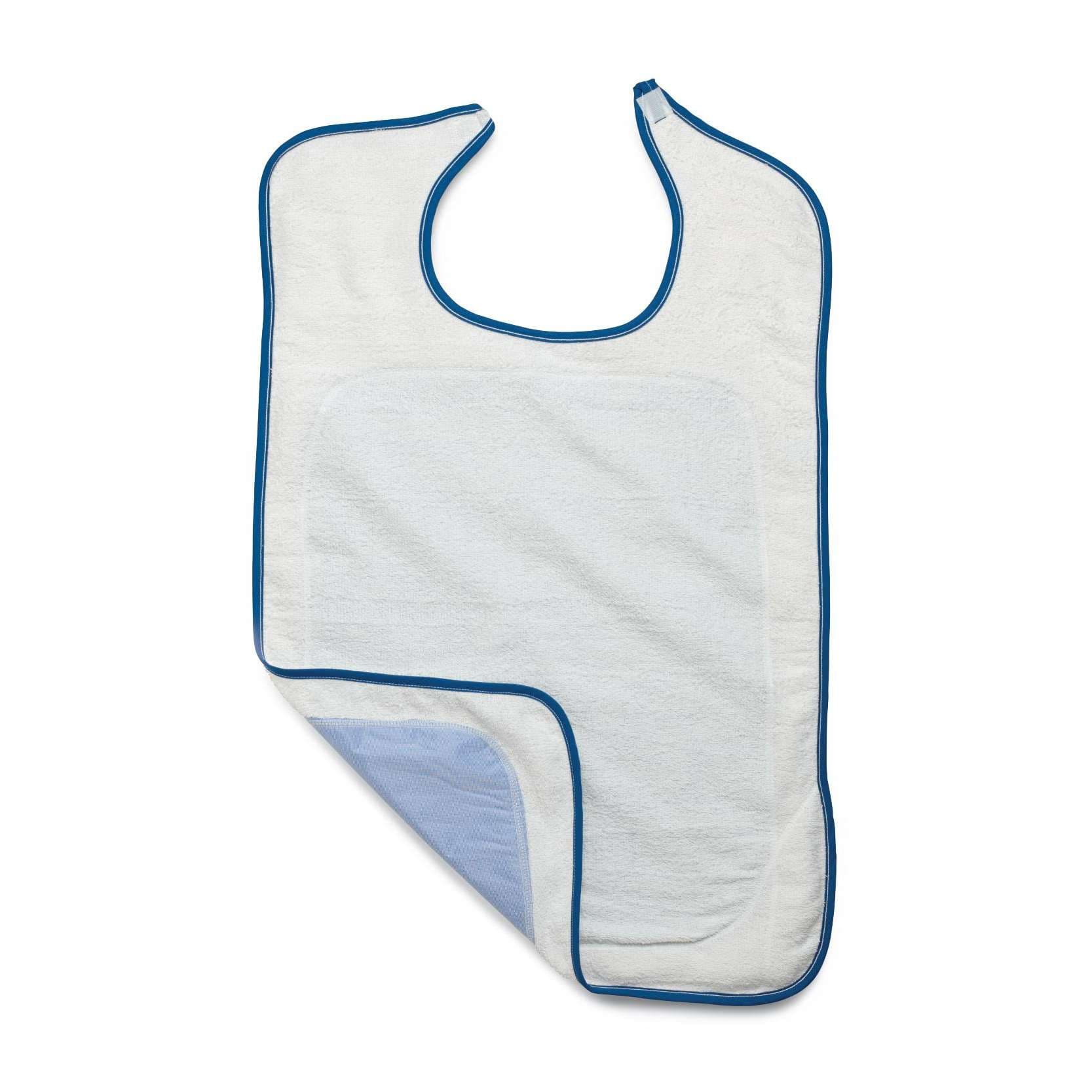 Medline Cotton Bib with Hook and Loop Strap, 21 x 33 Inch - Image 1