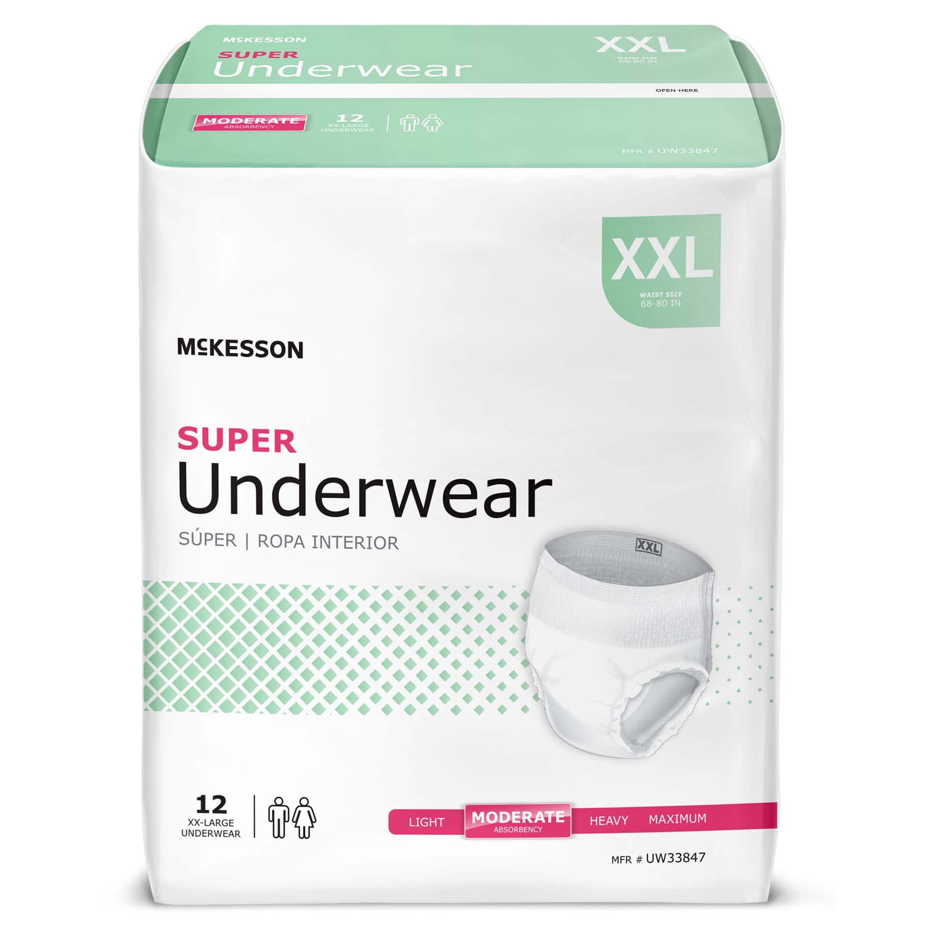 McKesson Super Incontinence Underwear, 2XLarge - Case of 48 - Image 1