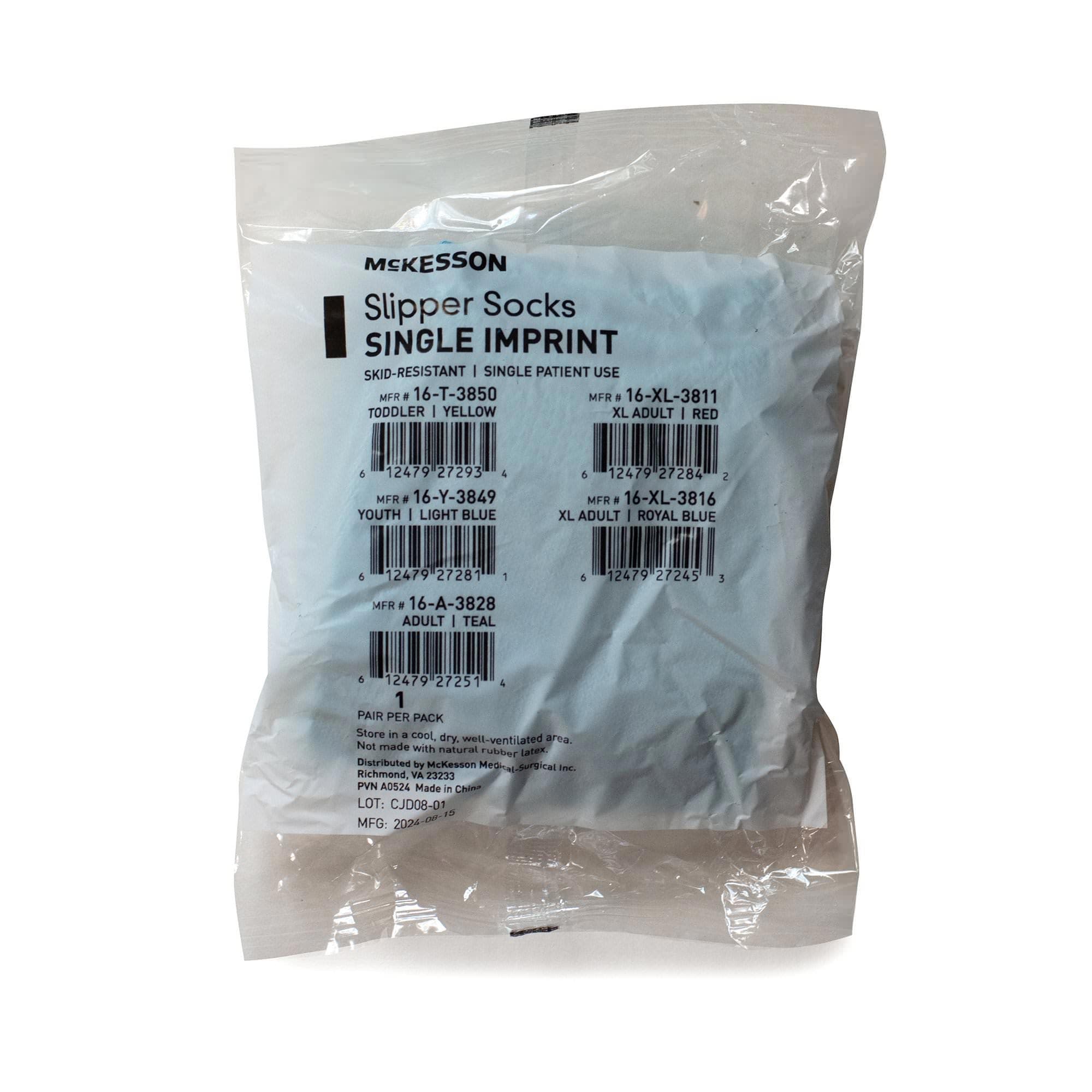 McKesson Unisex Adult Slipper Socks, Teal, Large - Image 6