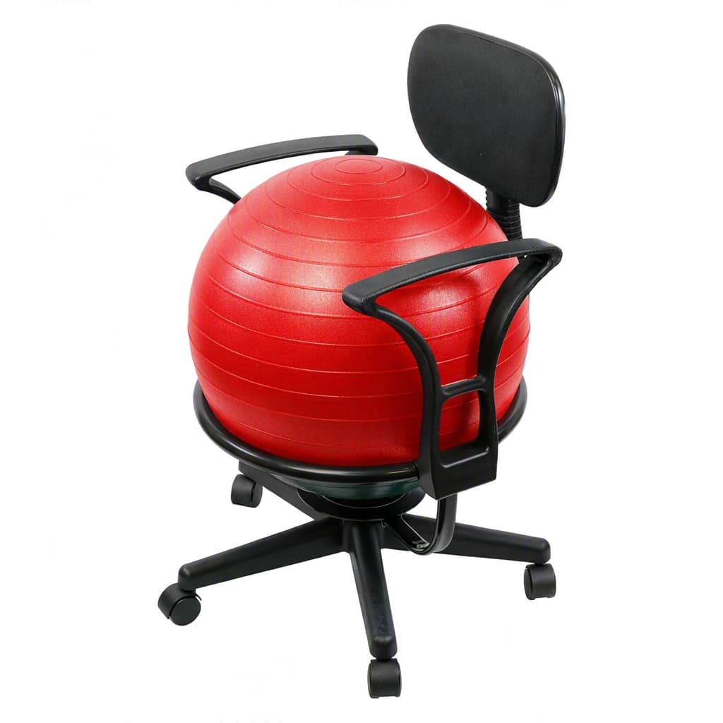 CanDo Ball Chair With Red Exercise Ball, with Arms - Image 1