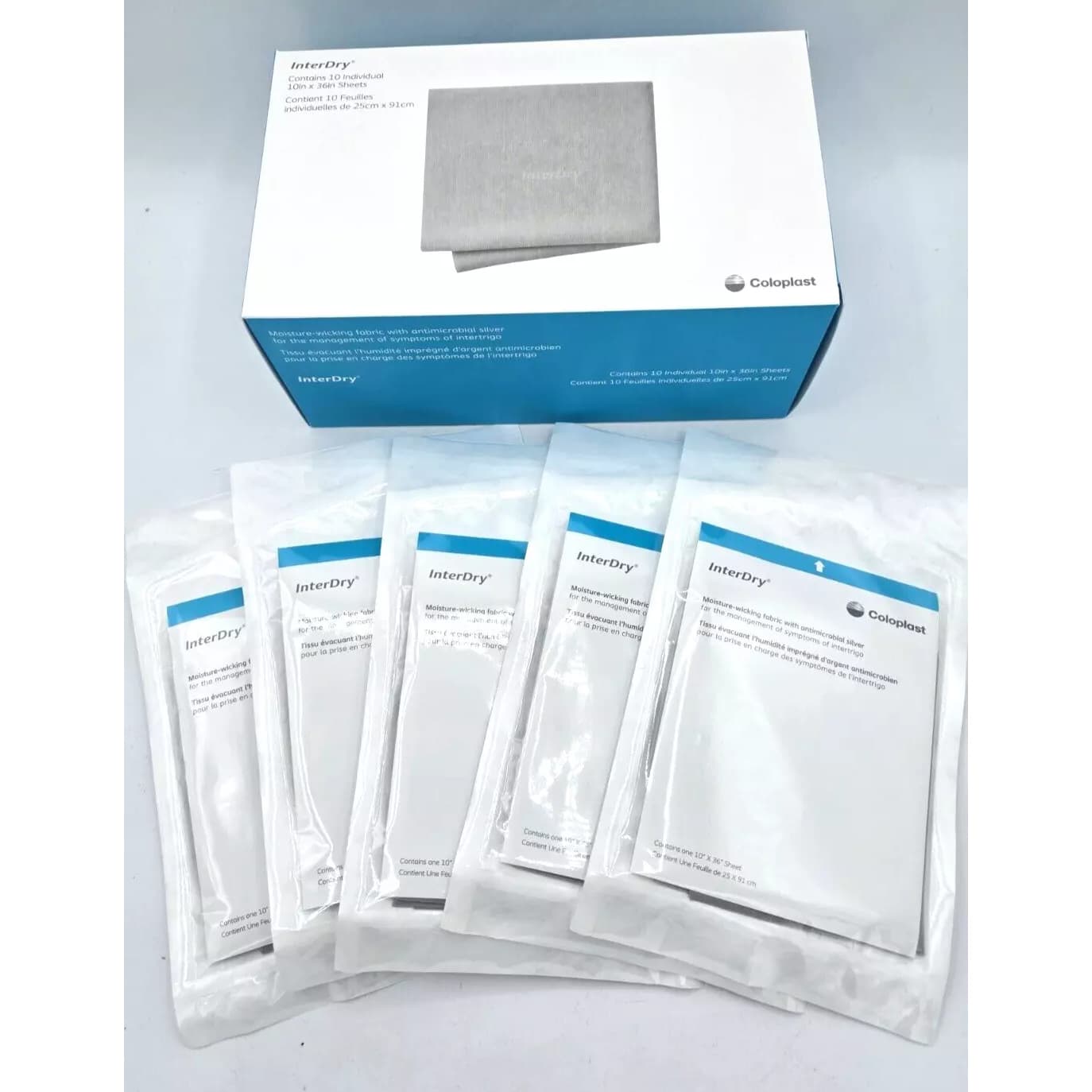 InterDry Moisture Wicking Fabric with Antimicrobial Silver, 10 x 36 Inch - Case of 10 - Image 1