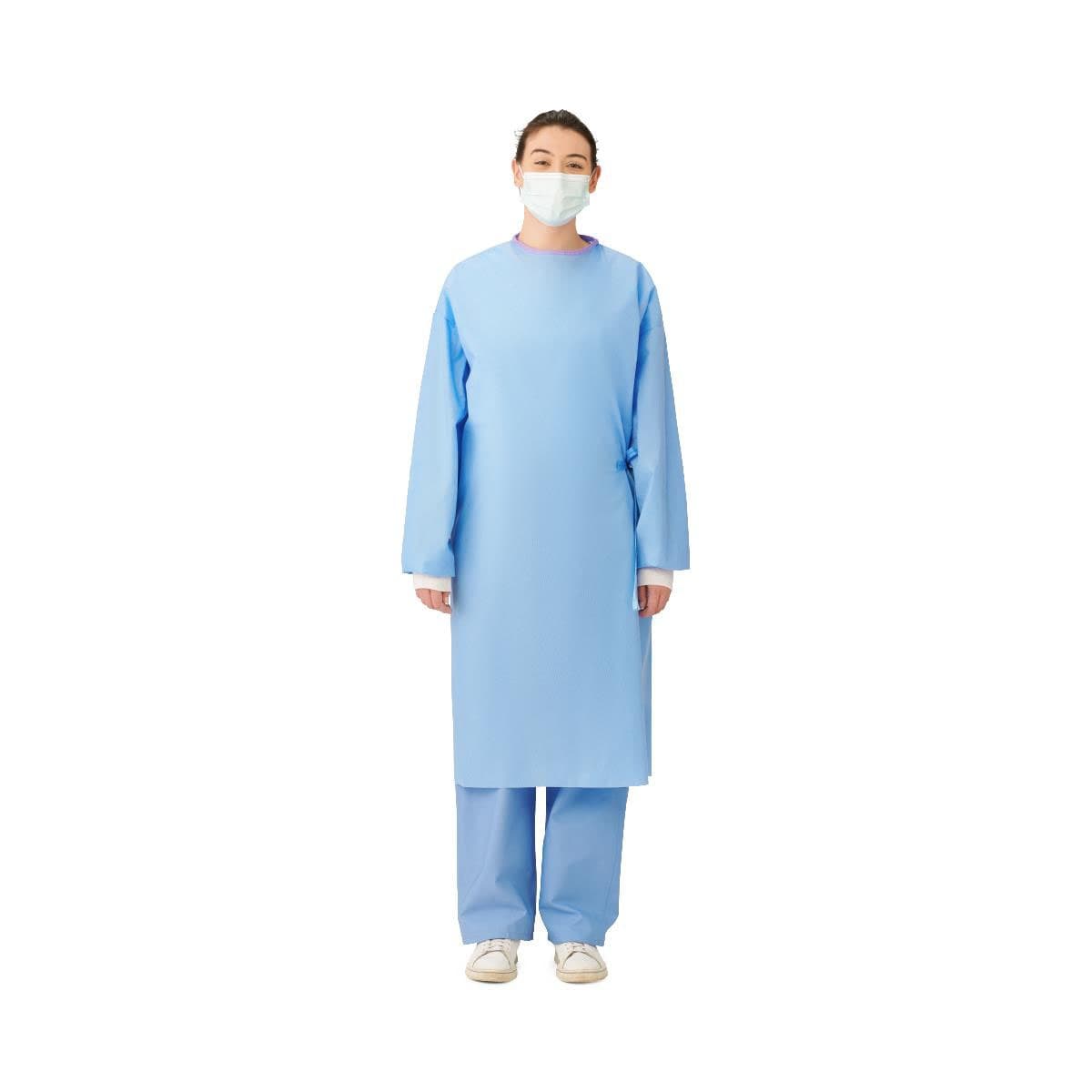 Medline Sterile Nonreinforced Sirus Surgical Gowns with Set-In Sleeves and Towel, Size L - Image 1