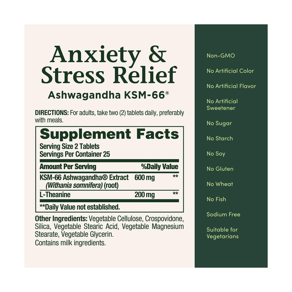 Nature's Bounty Anxiety and Stress Relief - Bottle of 50 - Image 3