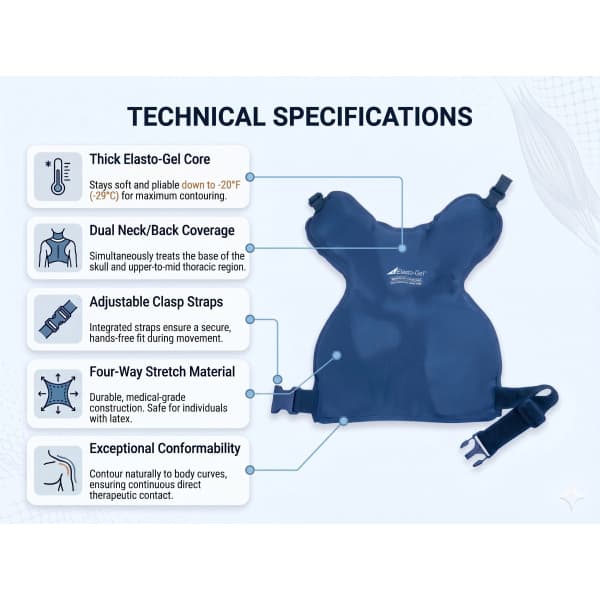 Elasto-Gel Hot and Cold Pack Neck and Back Combo Wrap - Image 3
