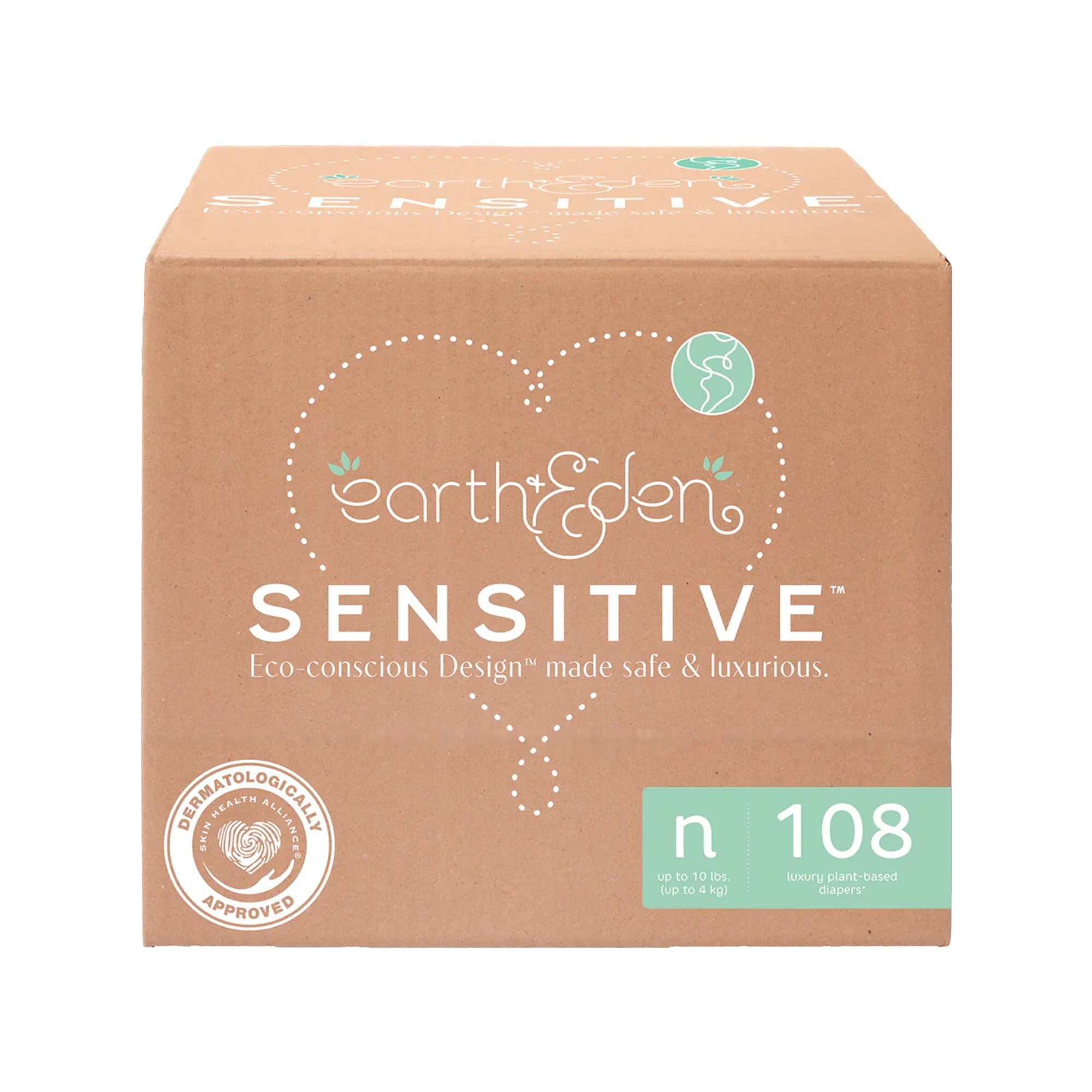 Earth & Eden Sensitive Baby Diaper, New Born - Case of 108 - Image 1
