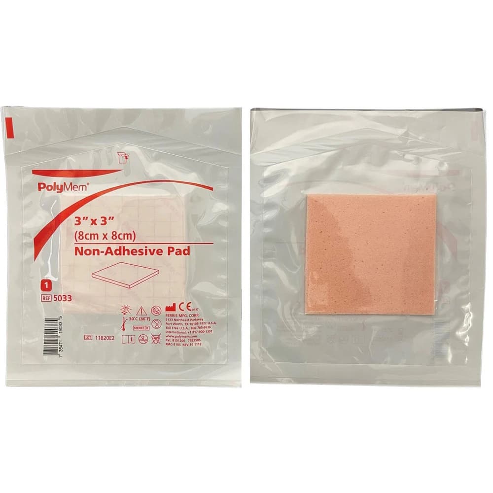 Polymem Non-Adhesive Foam Pad Dressing, 3 x 3 Inch - Each - Image 1