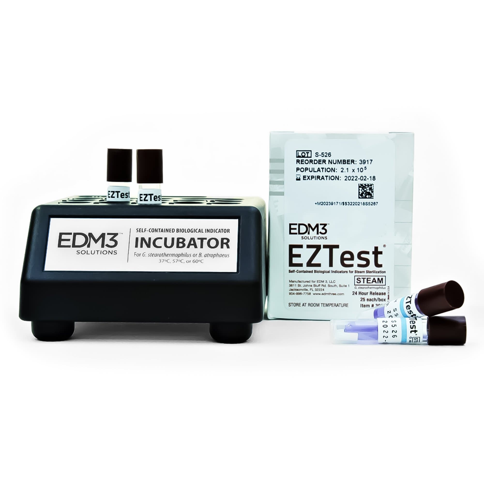 EZTest Sterilization Biological Indicator Vial, Class 1 - Package of 25