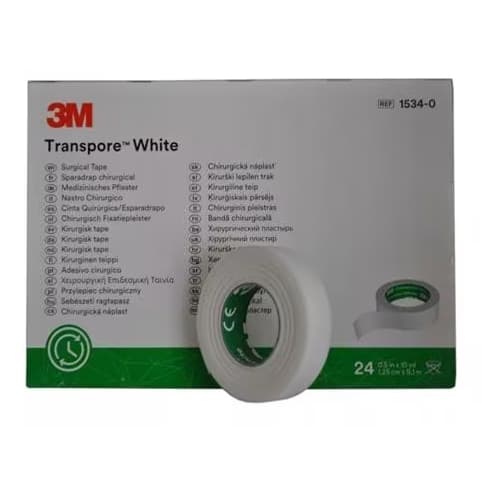 Transpore Hypoallergenic Surgical Tape, 1/2 Inch x 10 yards - Case of 240 - Image 1