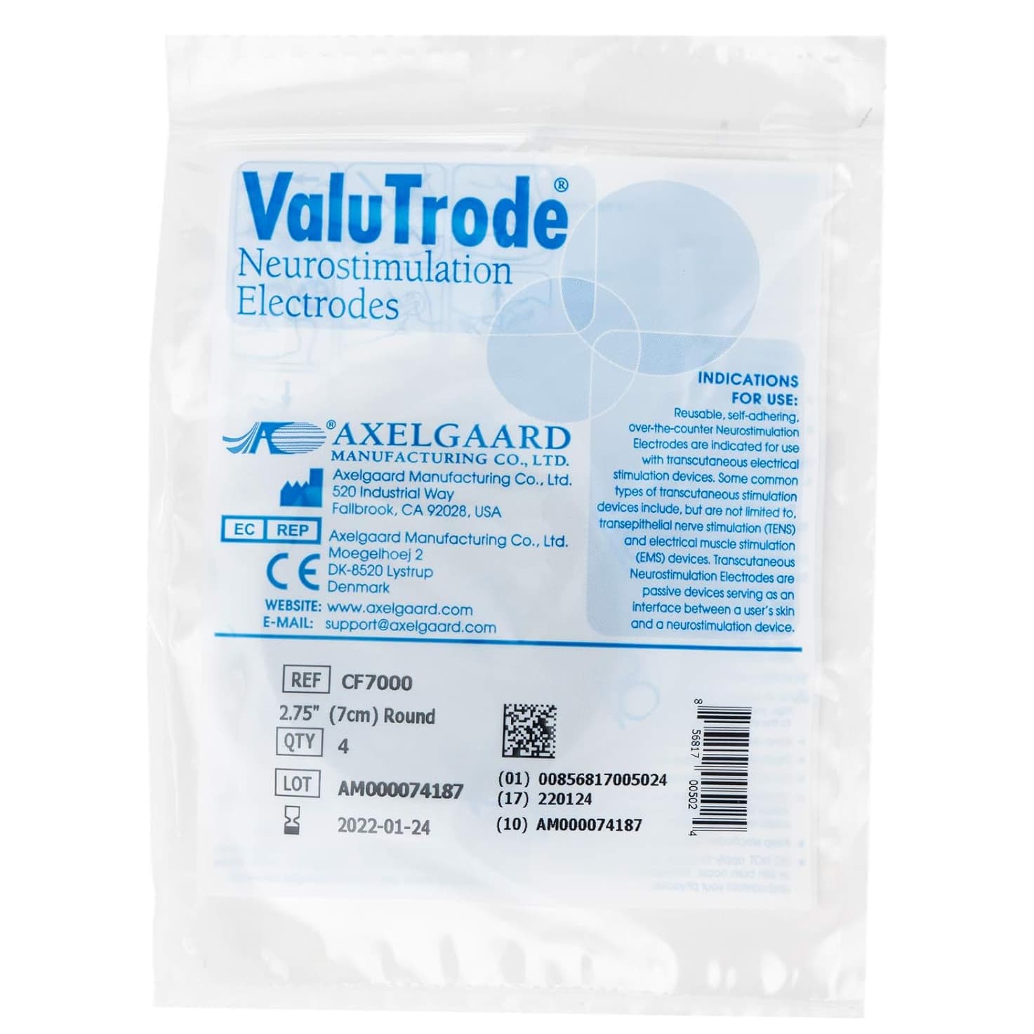 ValuTrode Neurostimulation Electrode, Reusable, 2-3/4 Inch - Each - Image 1