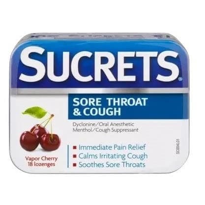Sucrets Vapor Cherry Sore Throat and Cough Lozenges - Box of 18 - Image 2