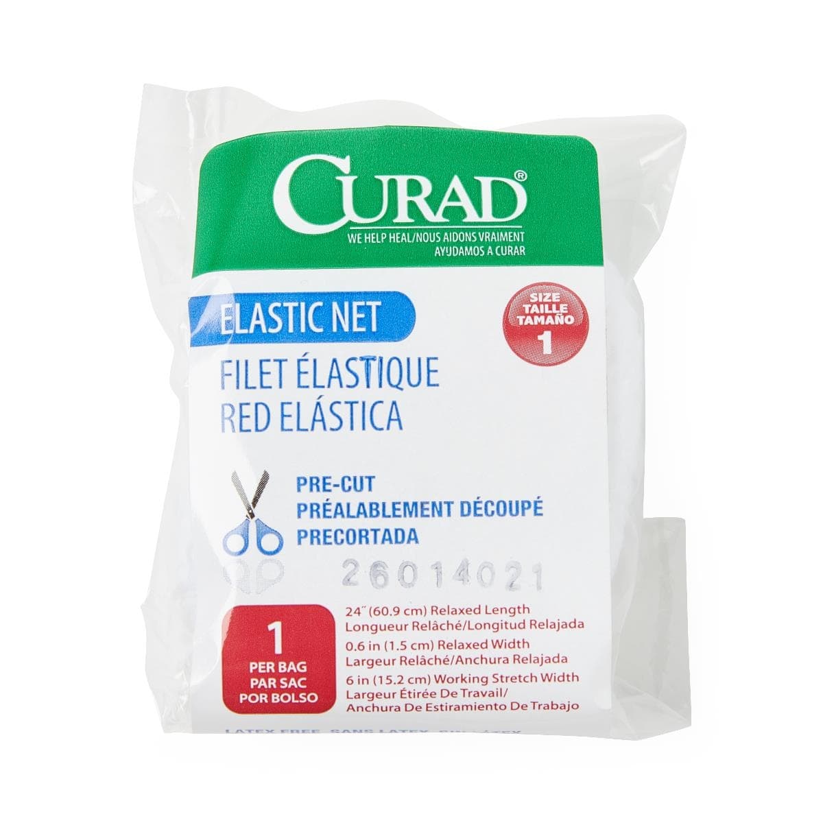 Medline Precut Elastic Wound Retainer Nets, 1 x 24 Inch - Case of 25 - Image 1