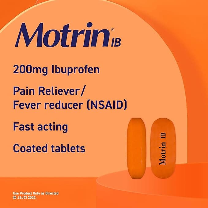 Motrin IB Pain Reliever and Fever Reducer Coated Caplets - Bottle of 225 - Image 2