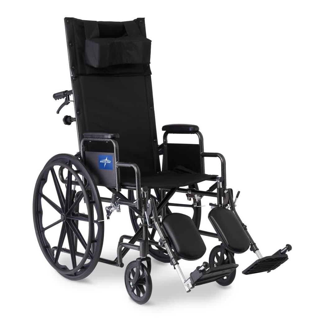 Guardian Manual Reclining Wheelchair 20"W x 18"D Seat with Desk-Length Arms - Image 1