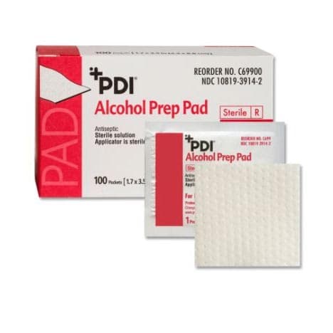 PDI NonWoven Gauge Alcohol Prep Pad, Large, 2.5 x 3 Inch - Case of 1000 - Image 1