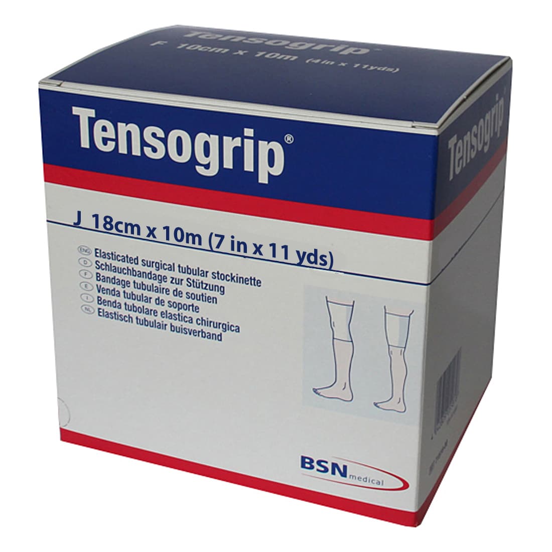 Tensogrip Elastic Tubular Stockinette, White, Size J, 7 Inch x 11 Yard - Image 1