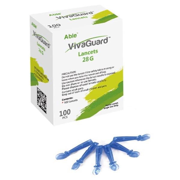 VivaGuard 28G Safety Lancets - Box of 100 - Image 1