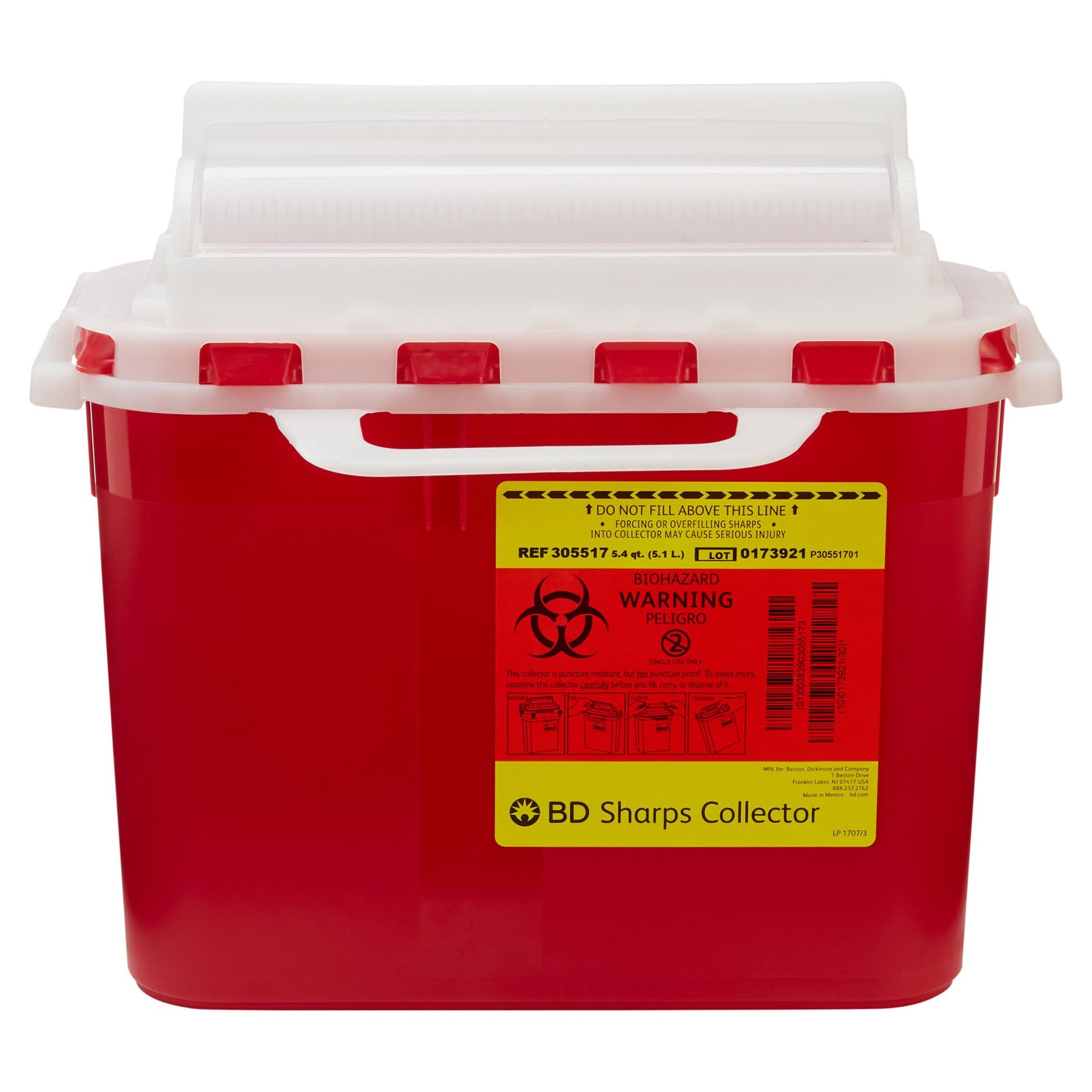 BD Next-Generation Patient Exam Room Sharps Collector, 5.4 Quart - Each - Image 1