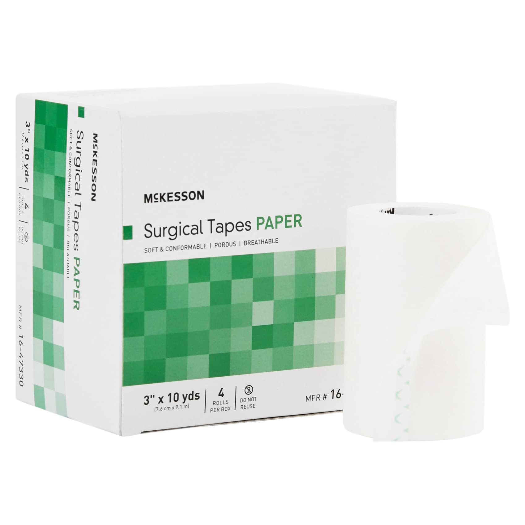 McKesson Air Permeable Paper Tape, White, 3 Inch x 10 Yard - Box of 4 - Image 1