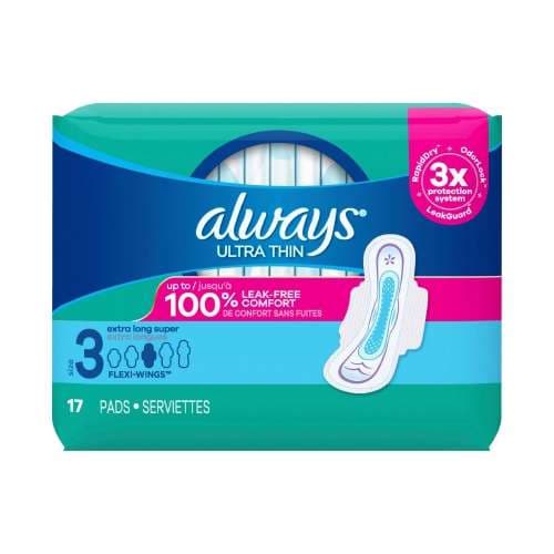Always Ultra Thin Super Absorbency Feminine Pad - Case of 102 - Image 1