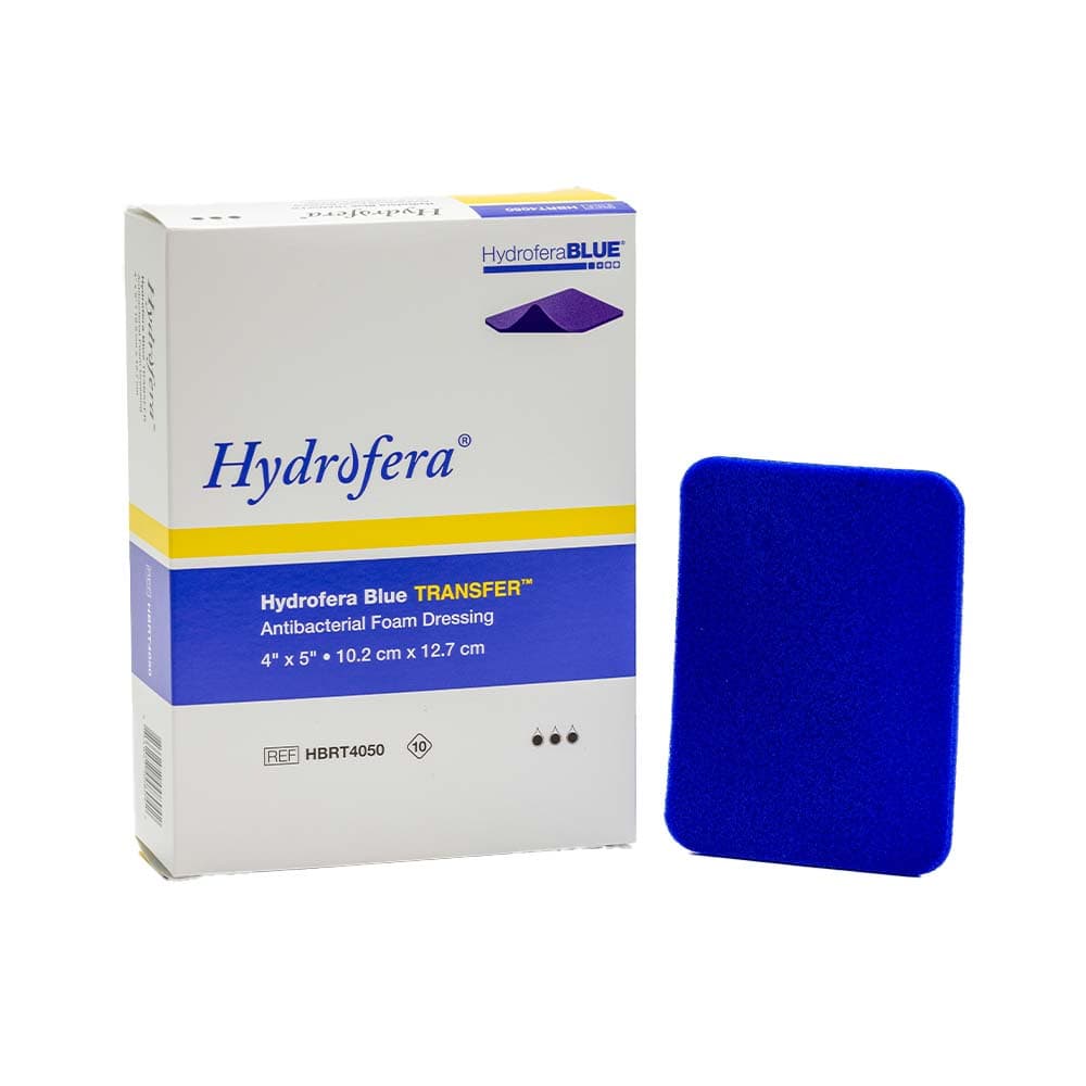 Hydrofera Blue Transfer Antibacterial Foam Dressing, 4 x 5 Inch - Box of 10 - Image 1