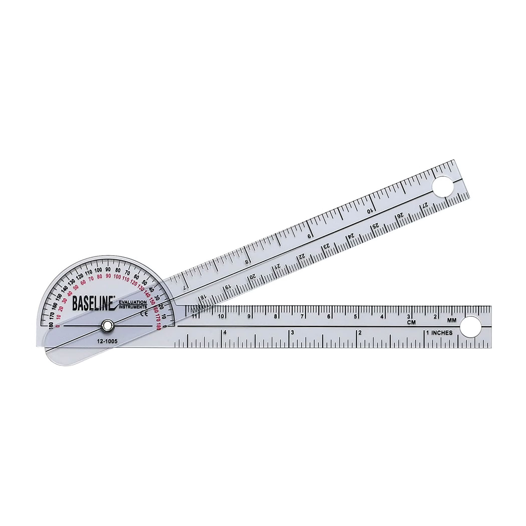 Baseline Plastic Goniometer 6 Inch Arms, 180 Degree, Pocket Style - Image 1