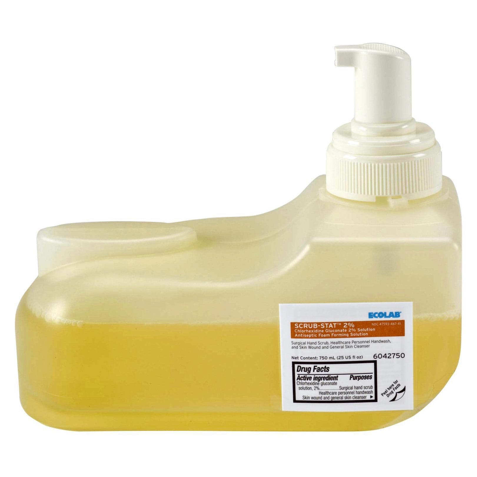 Ecolab Scrub-Stat Chlorhexidine Gluconate Solution, 2 %, 750 ml - Case of 6 - Image 1