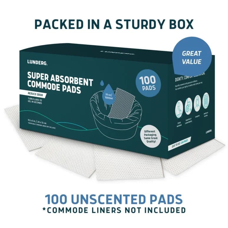 Lunderg Super Absorbent Commode Pads for Adults - Image 4
