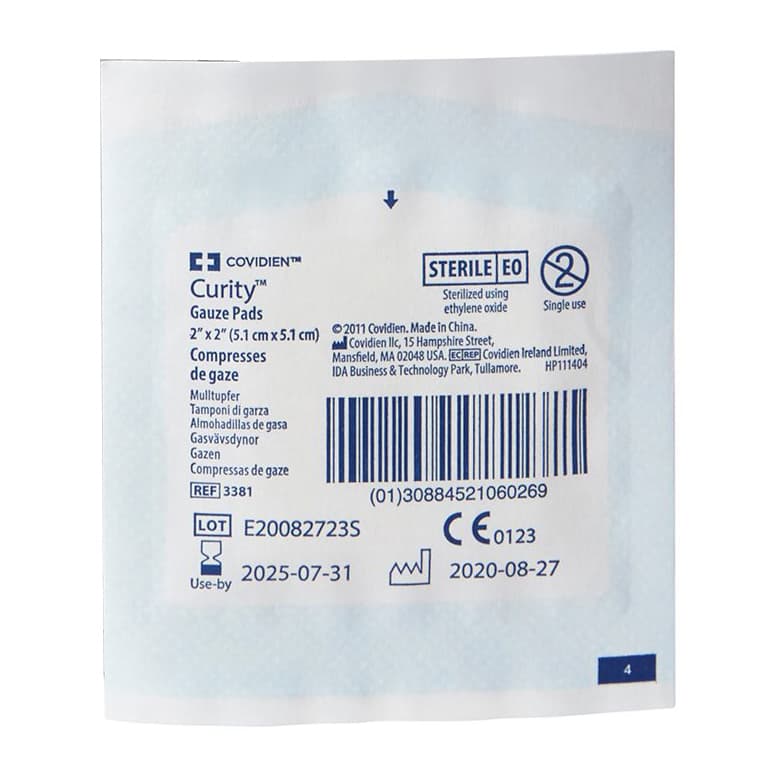 Covidien Curity 12-Ply Sterile Gauze Sponge Pads, 2 x 2 Inch - Each - Image 1