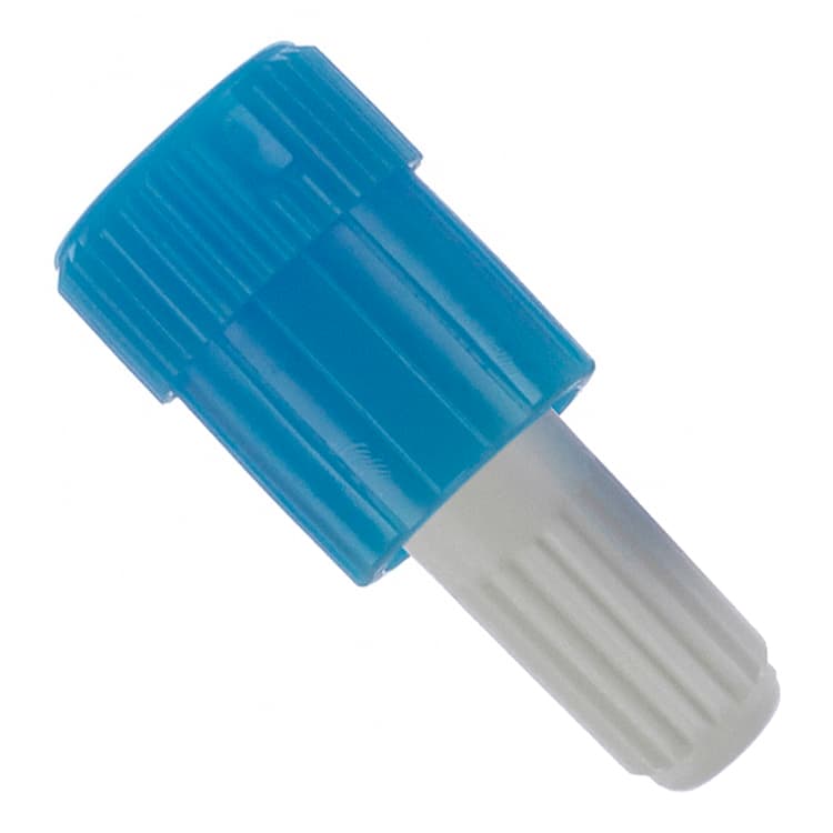 B. Braun Male-Female Luer Lock Replacement Cap, Blue-White - Case of 100 Sets