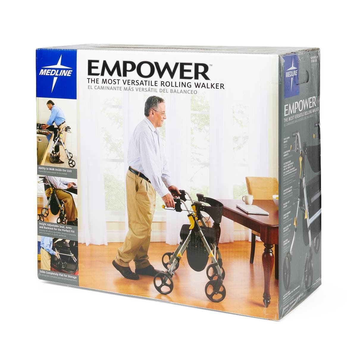 Medline Empower Rollator Walker with Padded Backrest - Image 6