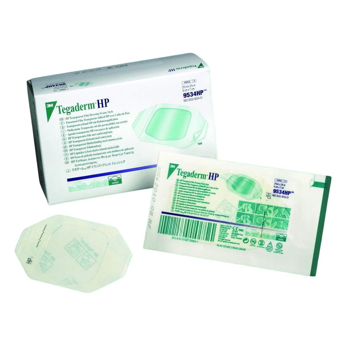 3M Tegaderm HP Transparent Film Dressing with Label, 4" x 4-3/4" - Box of 50 - Image 1