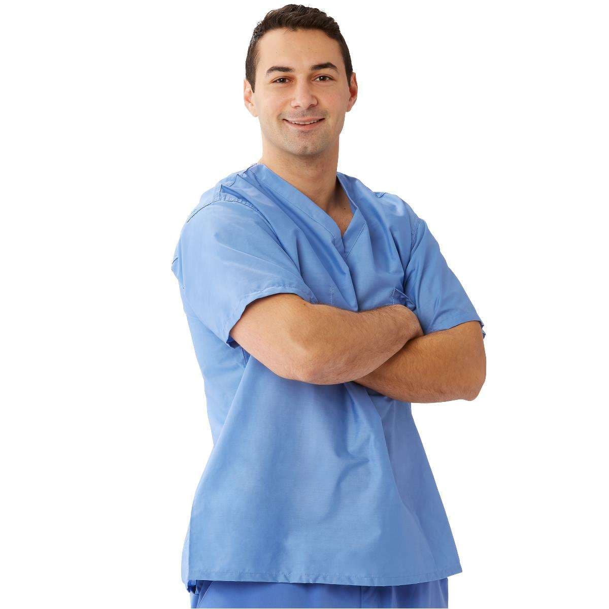 Medline Encore Unisex Reversible V-Neck 2-Pocket Scrub Top - Image 3