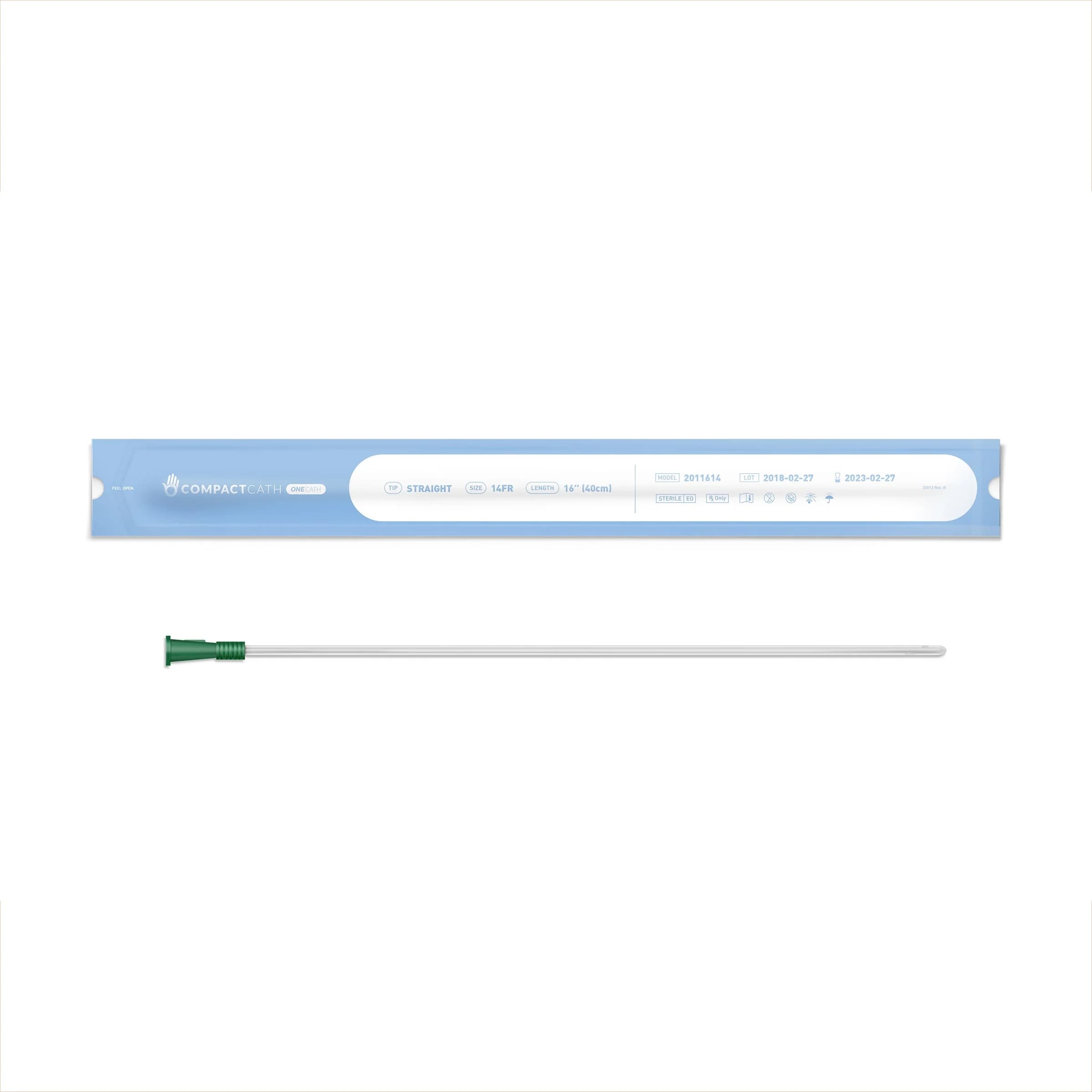 CompactCath OneCath Classic Urethral Catheter, Straight Tip, 14 Fr - Each - Image 1