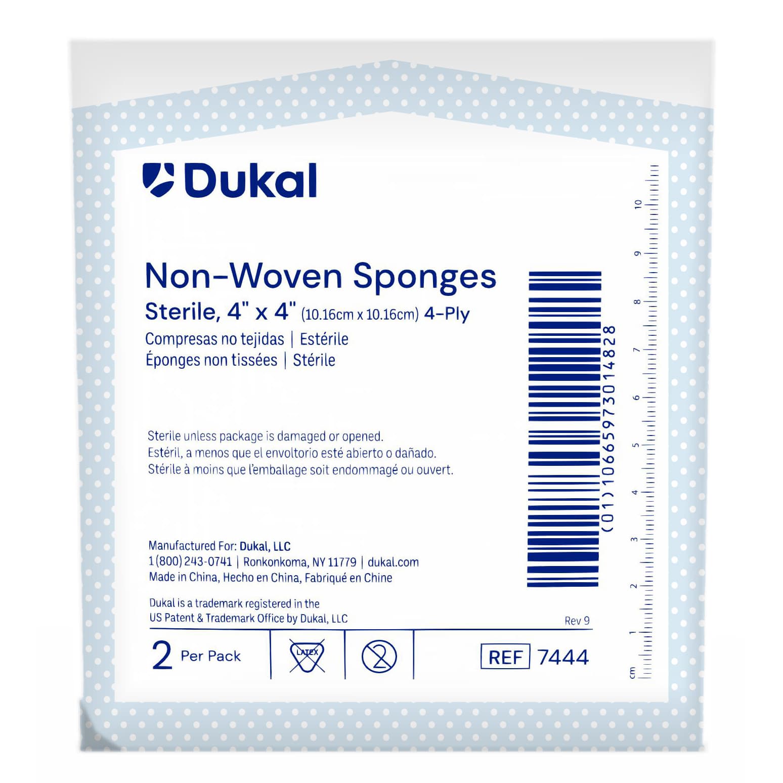 Dukal Clinisorb 4-Ply Square Nonwoven Sponge, 4 x 4 Inch, Sterile - Each - Image 1
