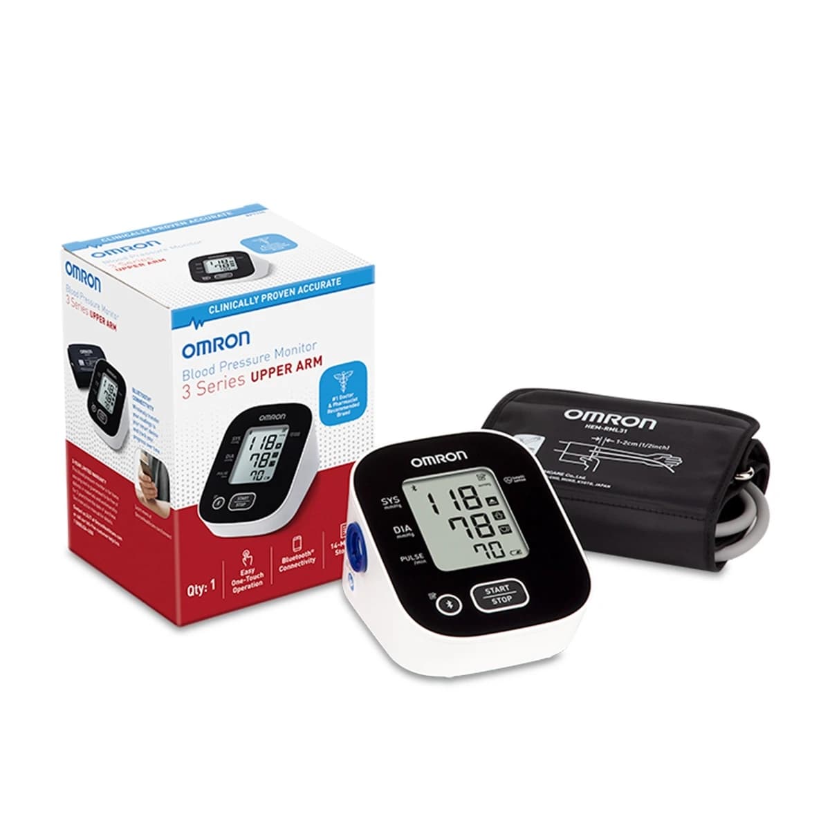 Omron 3-Series Upper Arm Blood Pressure Monitor - Case of 10 - Image 1
