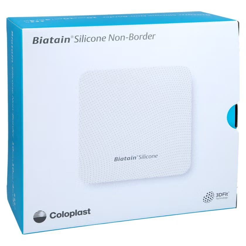 Biatain Silicone Non-Border Foam Dressing, 6 x 6 Inch - Box of 5 - Image 1