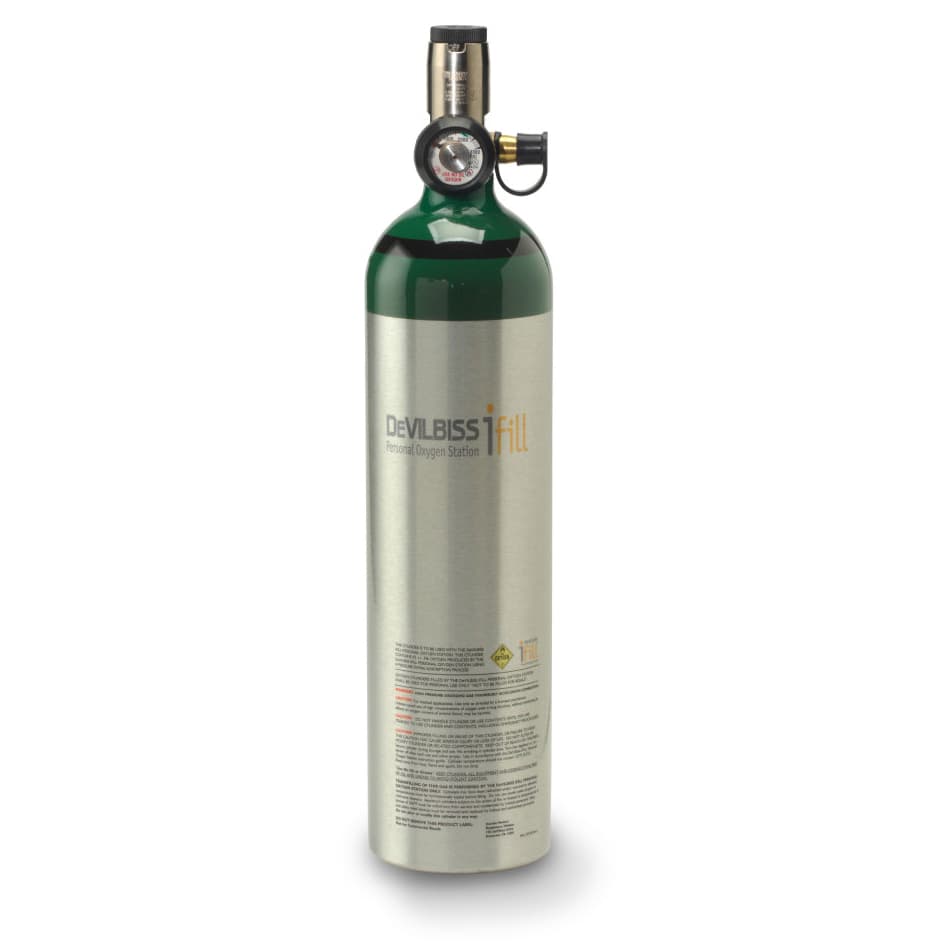 DeVilbiss Size D iFill Cylinders with Intregated Regulator - Each - Image 1