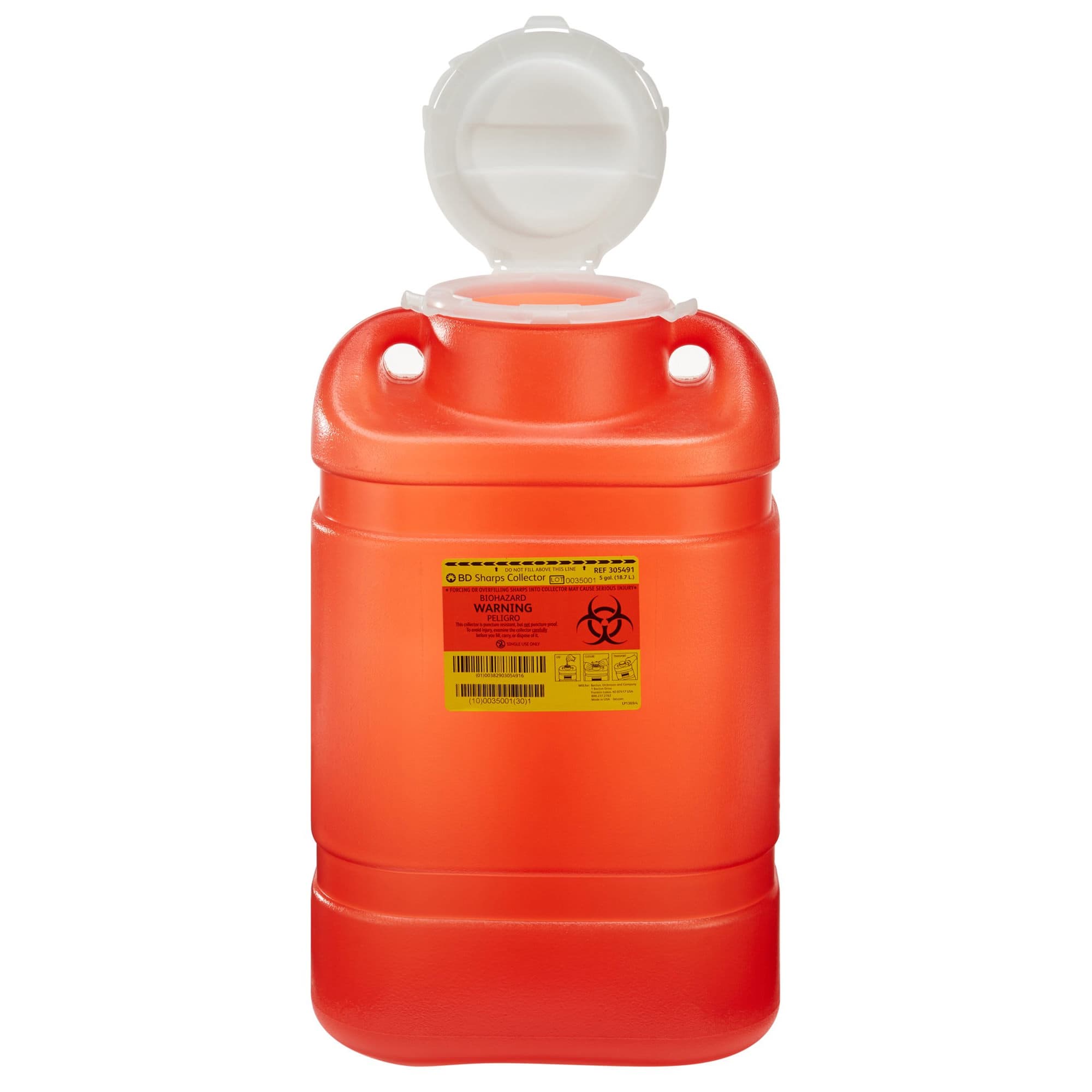 BD Multi-Use One-Piece Sharps Collector, Open Top, 5 Gallon, X-Large - Each - Image 1
