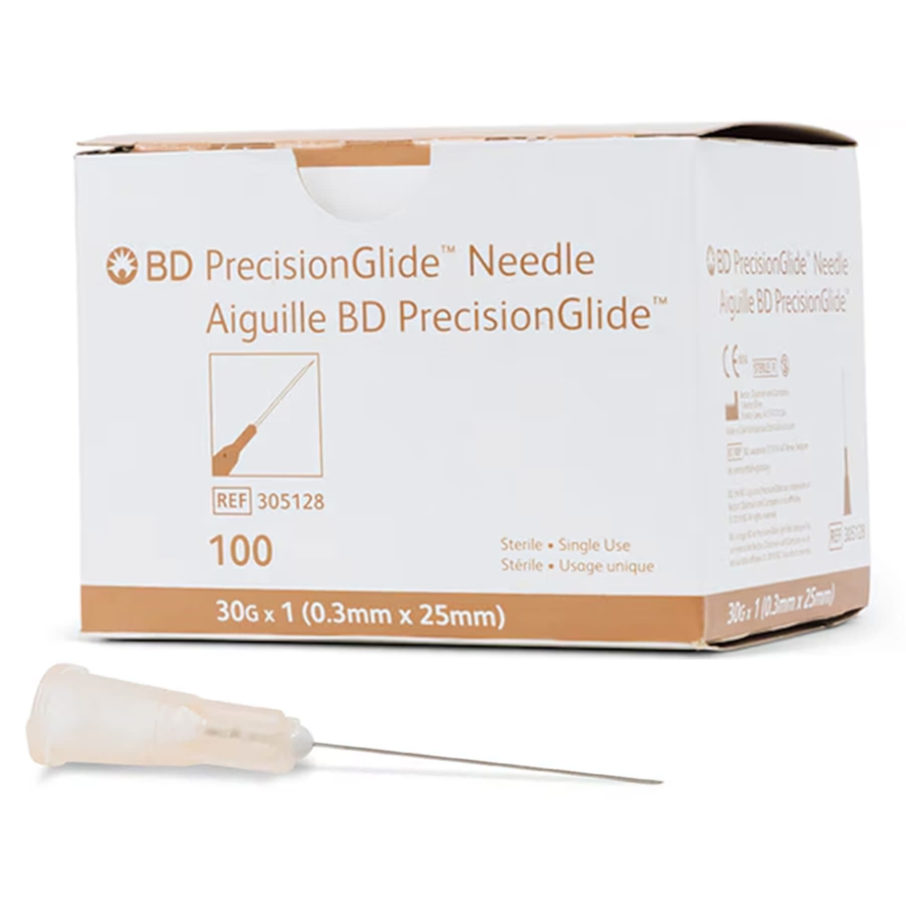BD Specialty Use Disposable Needles, 30 Gauge, 1 Inch - Box of 100 - Image 1